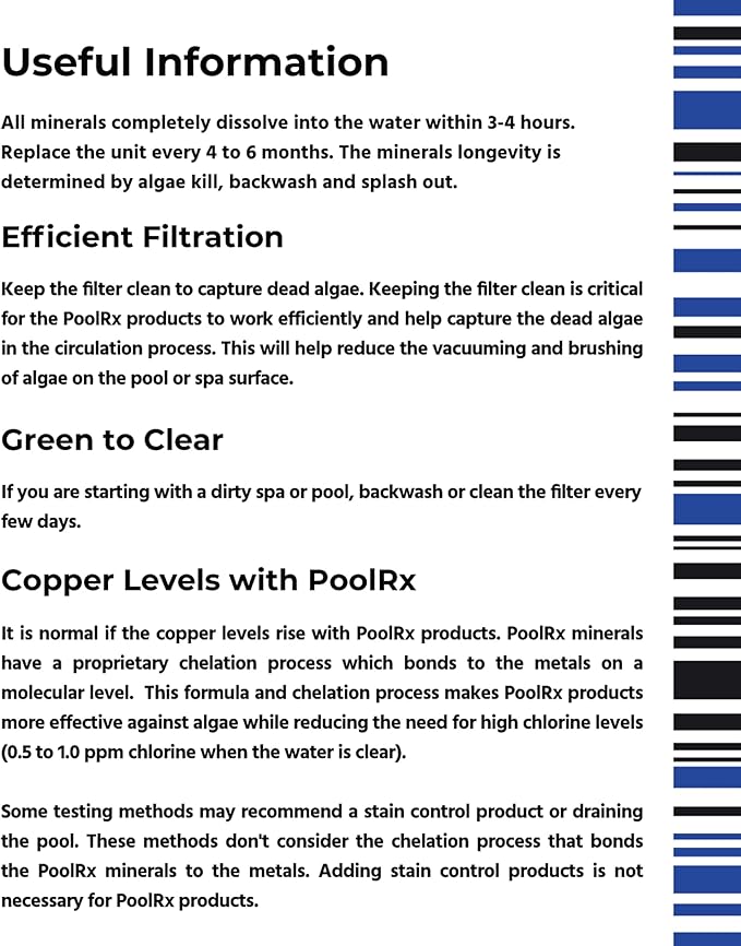 PoolRx+ Mineral Algaecide Unit + Booster Combo, Treats 7.5K-40K gallons for up to 6 Months, New Formula with Silver.