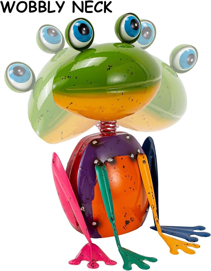 Frog Garden Decor Metal Yard Art | Rustproof Garden Statues Outdoor Figurines for Patio Porch Lawn Gardening Gifts
