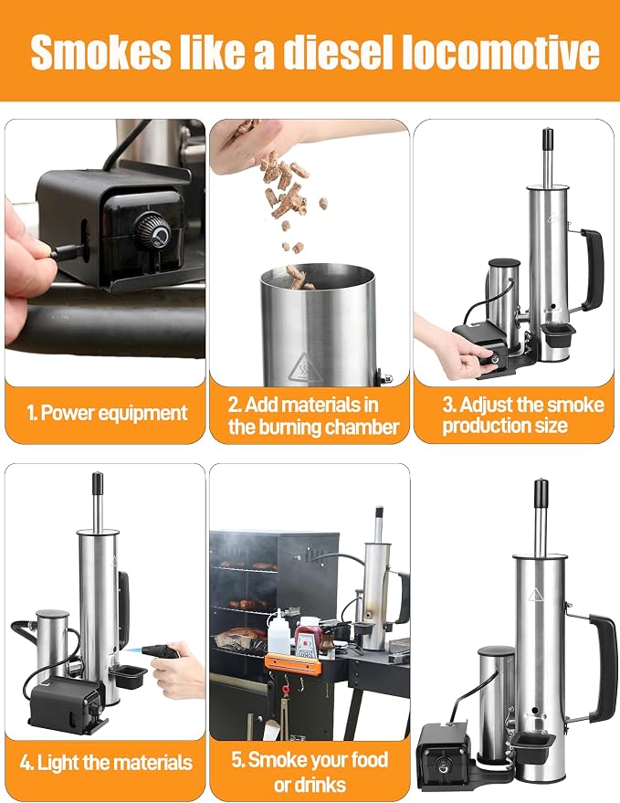 2026 Advanced Cold Smoke Generator, Tube for Pellet Smoker Upgrade, Smoker Attachment for Gas Grilling, Portable Cordless Electric, Hot or Cold Smoking: Fits Weber, Traeger, Pit Boss, East Oak ect...