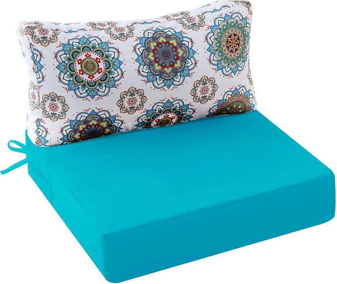 Outdoor Cushions for Patio Furniture, Outdoor Seat and Back Cushion, Waterproof Hampton Bay Deep Seat Replacement Couch Cushions for Lawn Garden, 28.5x28.5 Inch