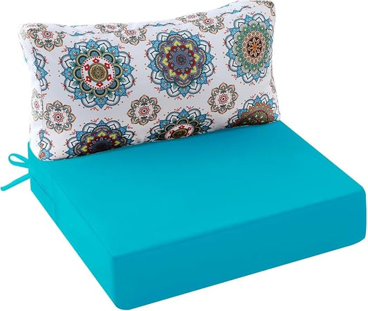 Outdoor Cushions for Patio Furniture, Outdoor Seat and Back Cushion, Waterproof Hampton Bay Deep Seat Replacement Couch Cushions for Lawn Garden, 28.5x28.5 Inch