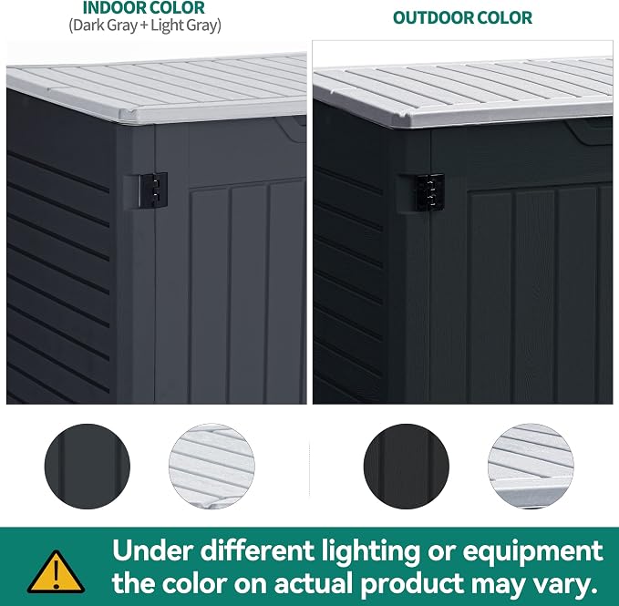 YITAHOME Outdoor Resin Storage Sheds, 39 in Height Lockable Waterproof Horizontal Shed w/o Shelf, Easy to Assemble Shed Storage for Garden Tools, Dark Gray
