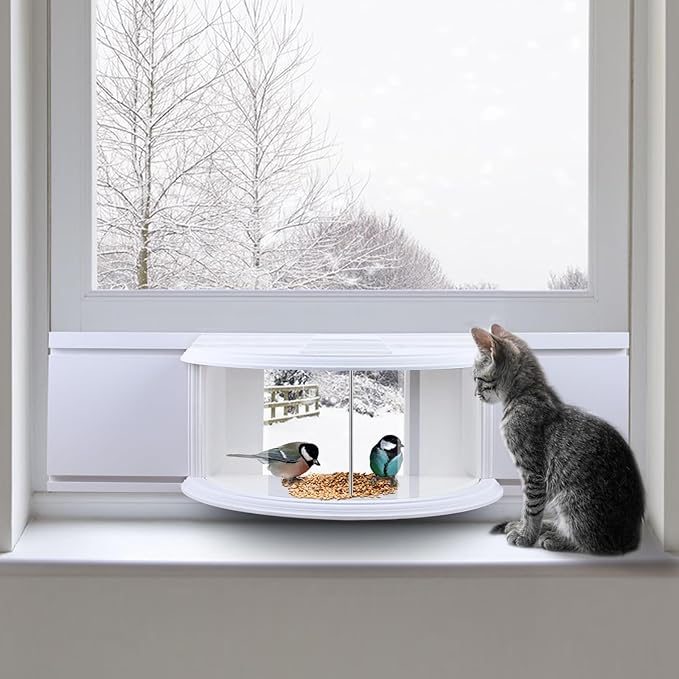 in Window Bird Feeders for Viewing - 180° Clear View Bird Feeder, Durable, Elegant, Fits Windows 27-35" Wide, for Bird Watching-Bring Joy to Your Home
