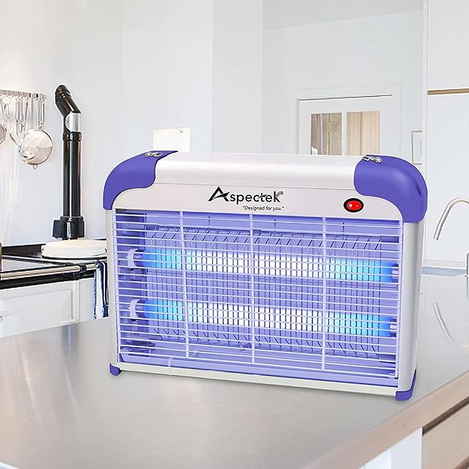 ASPECTEK 20W Indoor Bug Zapper, Insect Killer, Powerful UV Lamp Attracts Flying Insects Like Mosquito, Fungus Gnat, Moth, 2800V Includes 2 Replacement Bulbs