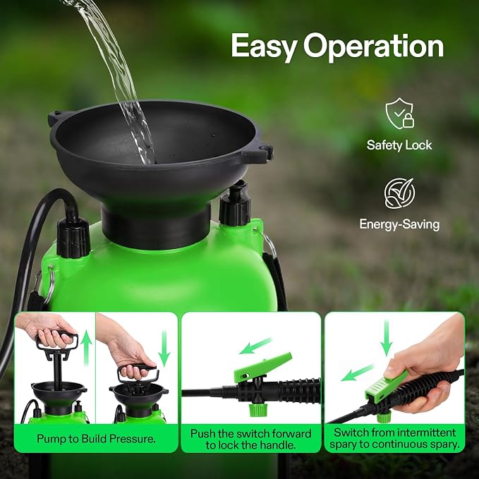 VIVOSUN Pump Sprayer 2 Gallon, Pressurized Lawn & Garden Water Spray Bottle with Adjustable Shoulder Strap, Pressure Relief Valve, for Spraying Plants, Garden Watering and Cleaning