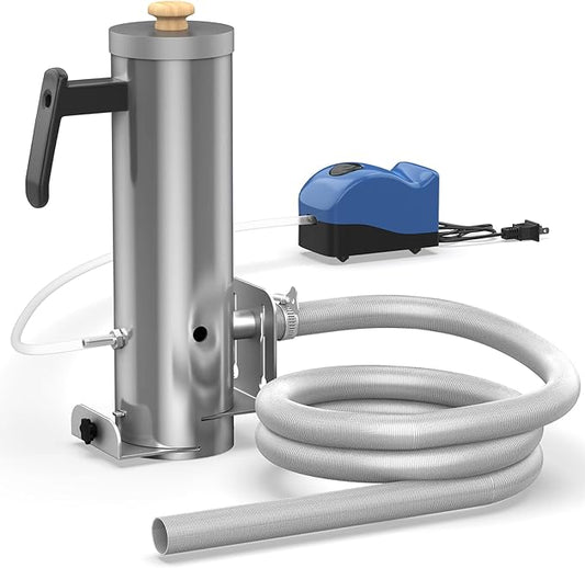 Cold Smoke Generator with 102.4" Cuttable Flexible Tube, Adjustable Air Pump Electric Smoker for Hot & Cold Smoking, Fits Pellet/Gas Grill, Outdoor BBQ Smoker for Cheese Salmon Meat