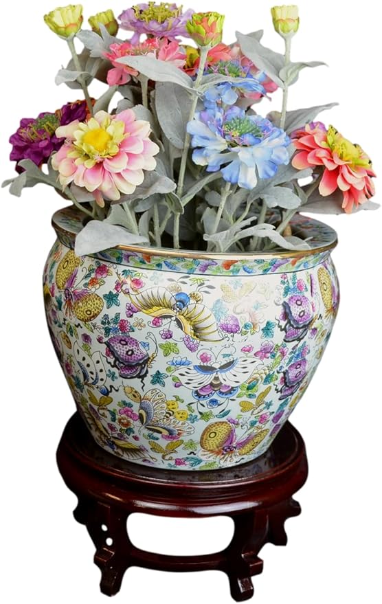Wooden Fishbowl Display Vase Pot Planter Stand Plant Pot Display Stand (10.50)