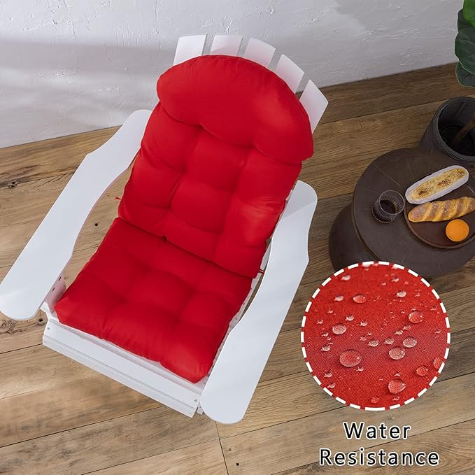 Enipate Weather Resistant Cushions for Adirondack Chair High Back Rocking Chair Cushion Indoor Outdoor Patio Tufted Lounge Cushion Seat Pads