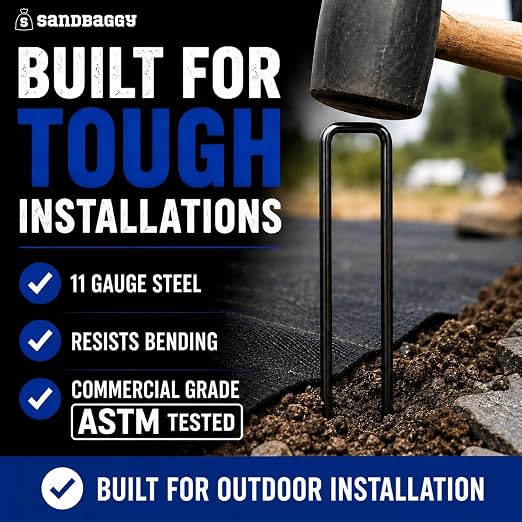 Sandbaggy 200-Pack 6 inch Landscape Staples - Great for Securing Landscape Fabric, Ground Cover or Drip Irrigation Tubing - Trusted by Farmers & Contractors Across USA