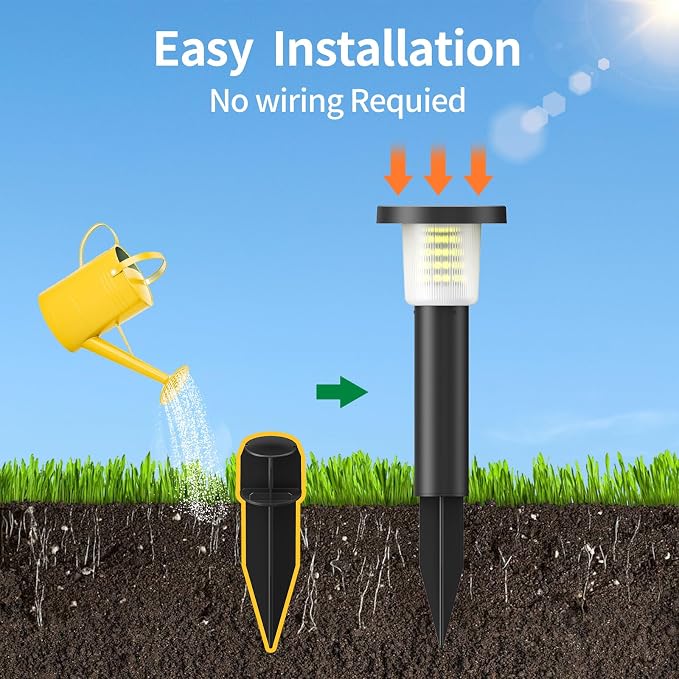 Lightonight Solar Pathway Lights Outdoor 2 Pack, IP65 Waterproof Solar Powered Outdoor Lighting with 3-Color Remote Control, Auto On/Off Landscape Lights for Yard, Garden, Driveway, Patio, Walkway