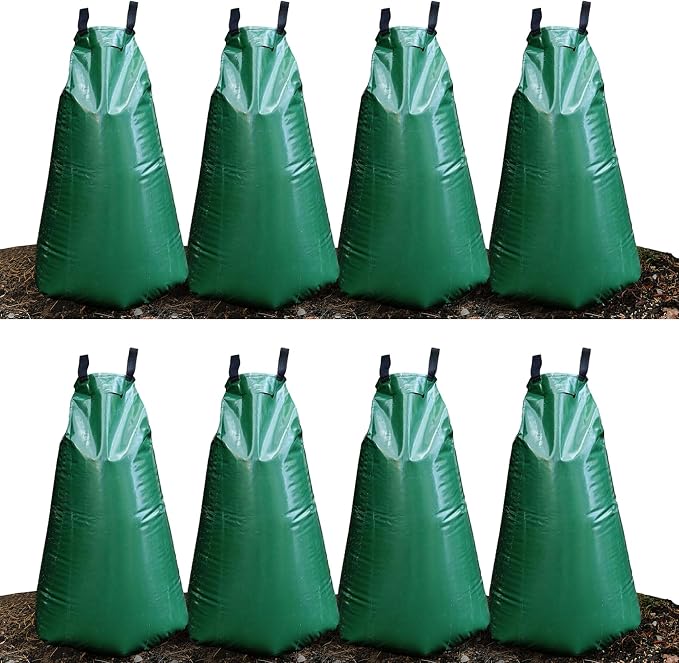 8 Pack 20 Gallon Tree Watering Bags, Reusable, Heavy Duty, Slow Release Water Bags for Trees, Premium PVC Tree Drip Irrigation Bags