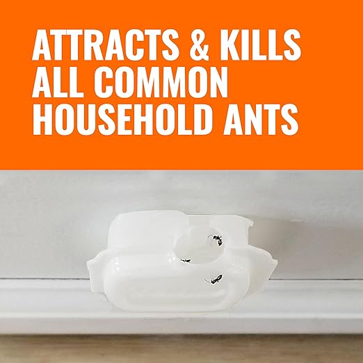 TERRO Indoor Liquid Ant Baits with Adhesive Strips for Discreet Baiting - TERRO Ant Trap and Bait Station - 4 Pack - T334B