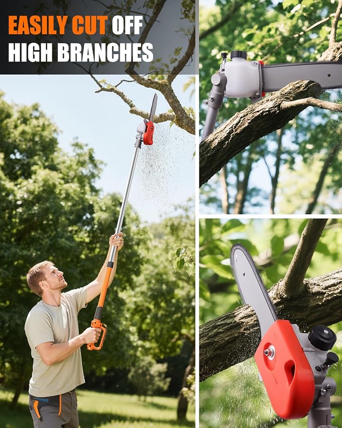 NEO-TEC 10" Pole Saw Attachment Universal, Automatic Lubrication Adjustable Pole Saws for Tree Trimming Cutting Limbs and Brush Sharp