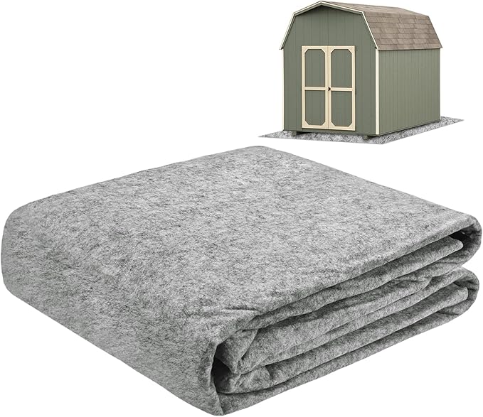 M METERXITY Outdoor Storage Shed Mat, 4x7 FT Waterproof Small Shed Flooring Mat for Patio Furniture Floor Protecting from Wear/Liquid/Dust/Oil, Non-Slip Carport Pad [Grey White]