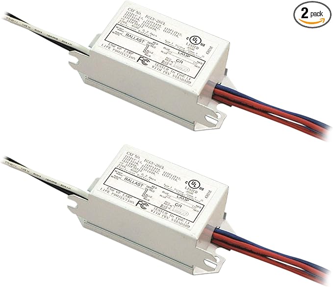 Solus 120V Electronic Single Lamp Fluorescent Ballast – Rapid Start, Metal Housing – Pack of 1, 2, or 4 – UL/cUL Listed, Linear Fluorescent Only (Pack of 2)