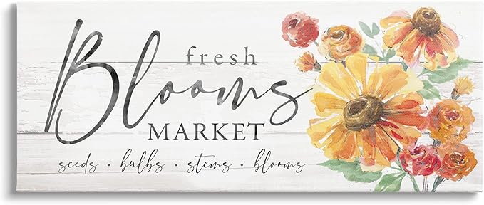Stupell Industries Fresh Blooms Market Seeds Bulbs Stems Flower Illustration, Design by Courtney Morgenstern