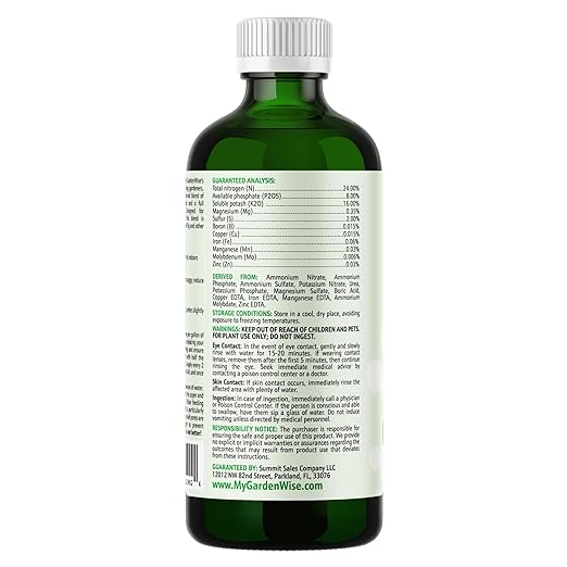 GARDENWISE 3-1-2 Liquid Fertilizer Concentrate with Micronutrients - Optimal Fiddle Leaf Fig Plant Food, Ideal for Ficus Lyrata & Fig Trees, Gold Leaf Enhanced Indoor Plant Fertilizer (16 OZ)