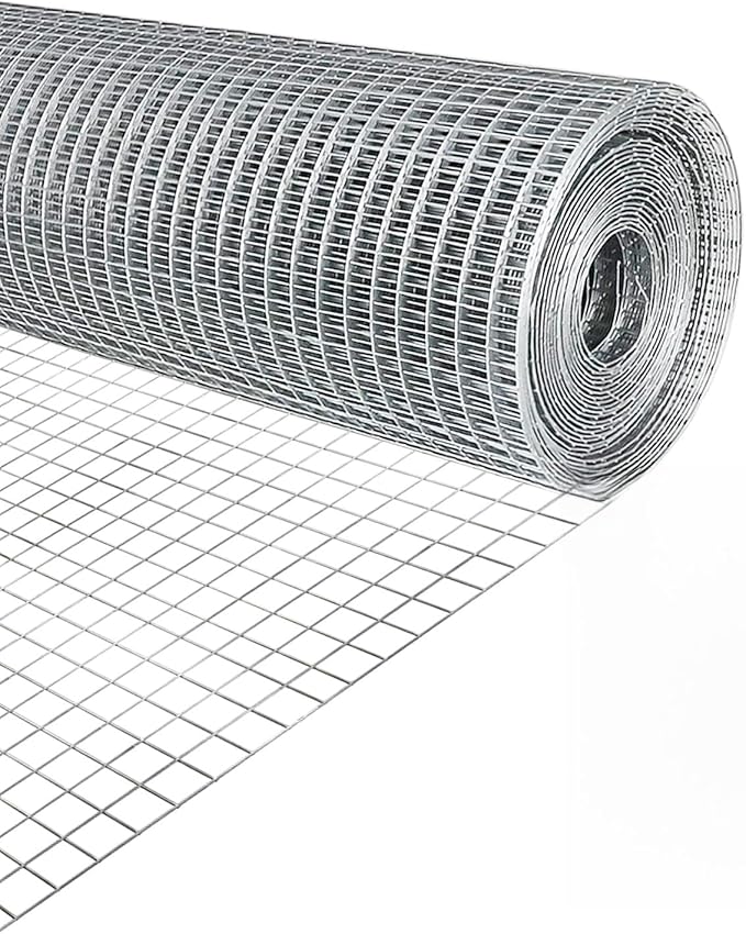 Gardeal 19 Gauge 1/2 Inch Hardware Cloth - Double Hot-Dipped Galvanized After Welding Steel Mesh - Duty Rust Proof Fencing for Gardens, Poultry Animal Netting Cage Screen (48inx1200in)