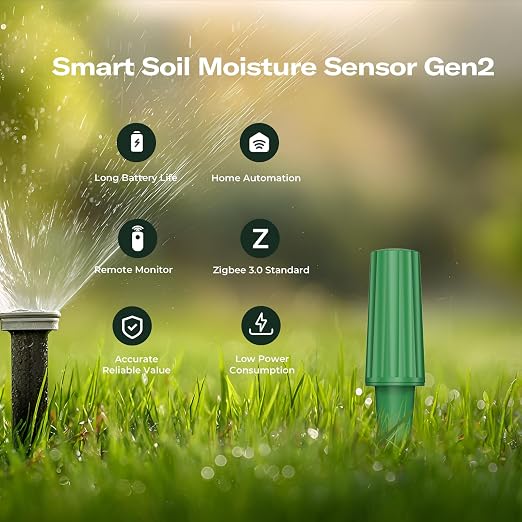 THIRDREALITY Smart Soil Moisture Sensor Gen2 3Pack,Zigbee hub Needed, nhanced Signal Stability,Capacitive Moisture Monitoring,Garden Planting, Compatible with Hubitat,SmartThings,Home Assistant,Homey