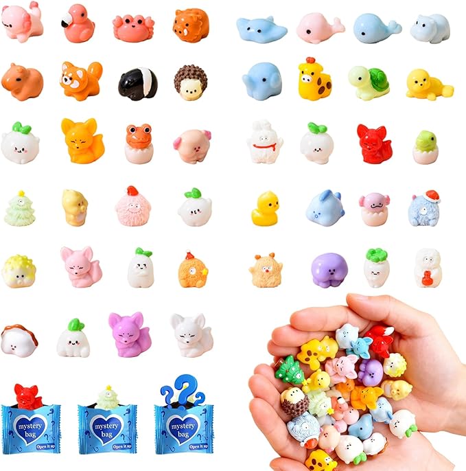Mini Glow In The Dark Animal Resin Models, Resin Animals Mystery Bags, Individually Wrapped Blind Bags Tiny Animal Figurines, Collectible Mini Animals For Fairy Garden, DIY Crafts (200, B-Animal)