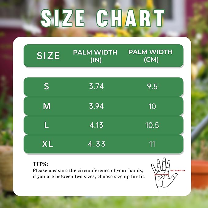 HANDLANDY Women Gardening Gloves, Scratch Resistant Breathable Ladies Rose Pruning Long Gauntlet Floral Print Garden Yard Gloves, Gift for Gardeners (Grass Green, L)