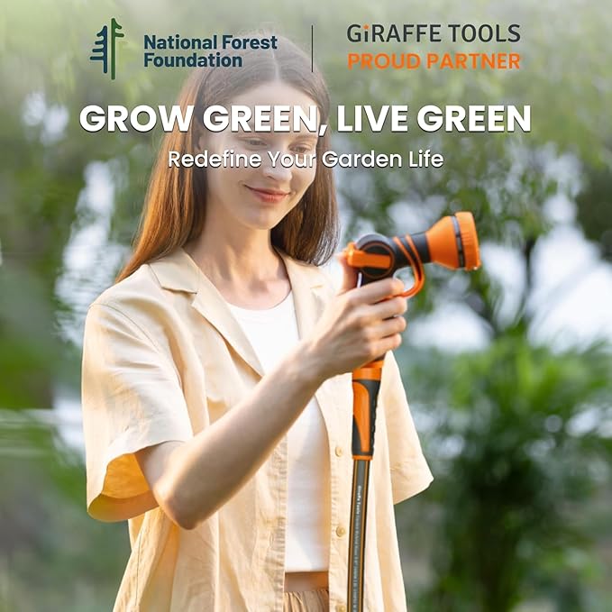 Giraffe Tools Garden Hose 5/8", Water Hose Heavy Duty, Flexible, Lightweight Hybrid Hose with Bend Protection, 2.5ft Male to Female Fittings, Burst 600 PSI, Short Leader Hose