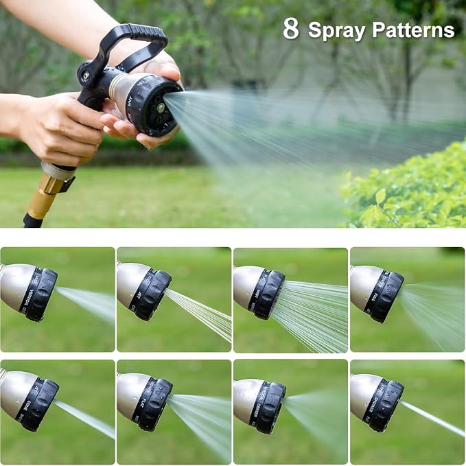 FANHAO High Pressure Spray Nozzle with Thumb Control+Heavy Duty Fireman's Hose Nozzle