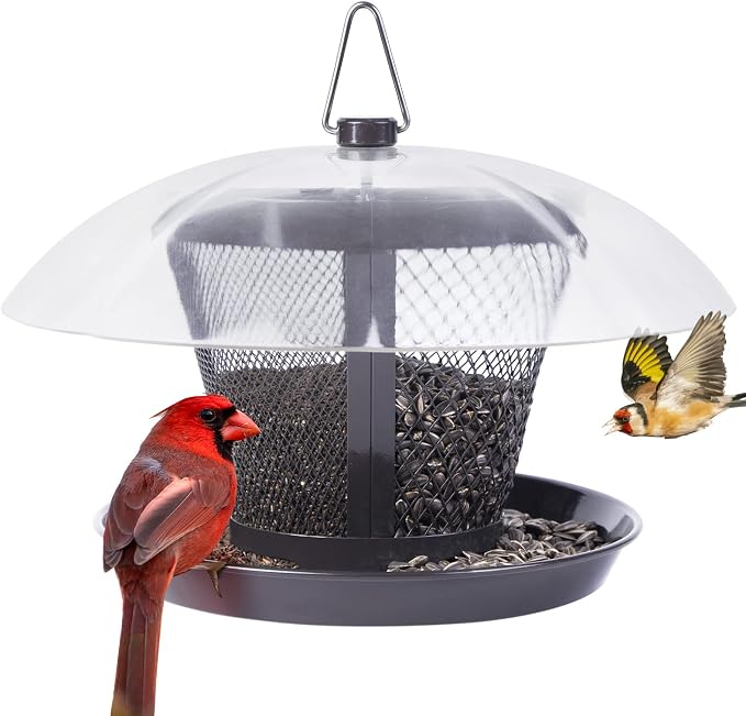 Kingsyard Bird Feeder for Outside Metal Mesh Wild Bird Feeder 2-Pack Heavy Duty Deck Hook