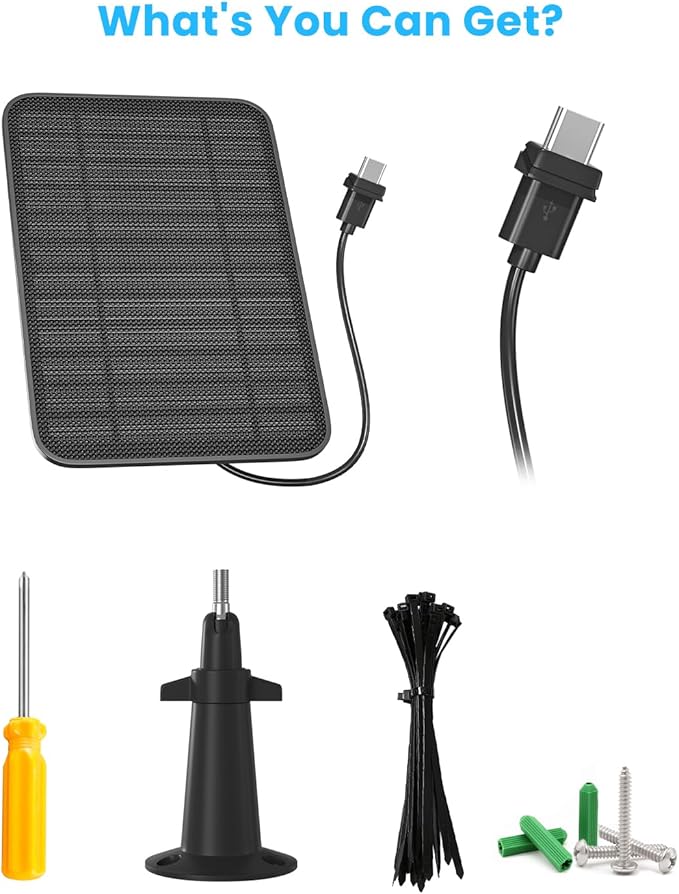 5W Solar Panel Compatible with Blink Outdoor 4(4th Gen)/Outdoor 2K+ Camera, Solar Panel Charger for Blink Camera with 13.1ft Cable Rubber Plug, IP65 Weatherproof, Includes Secure Wall Mount, 1 Pack
