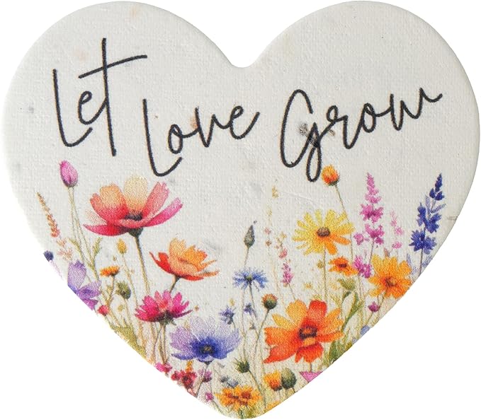 50pcs Large Love Heart Seed Paper – Writable & Plantable Wildflower, Mom's Gift for Mother’s Day, Use for Wedding, Baby Shower, Heart Party Favors & Easter Decorations