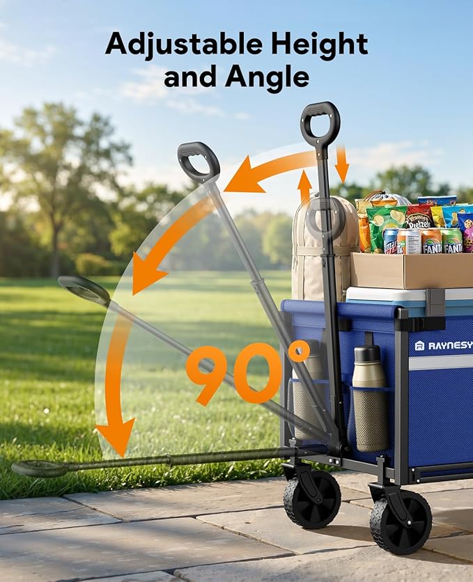 Wagons Carts Foldable, Collapsible Wagon Cart Foldable, 220LBS Heavy Duty Folding Wagon Carts with Wheels, Portable Utility Cart for Grocery Sports Garden Shopping Camping, Blue