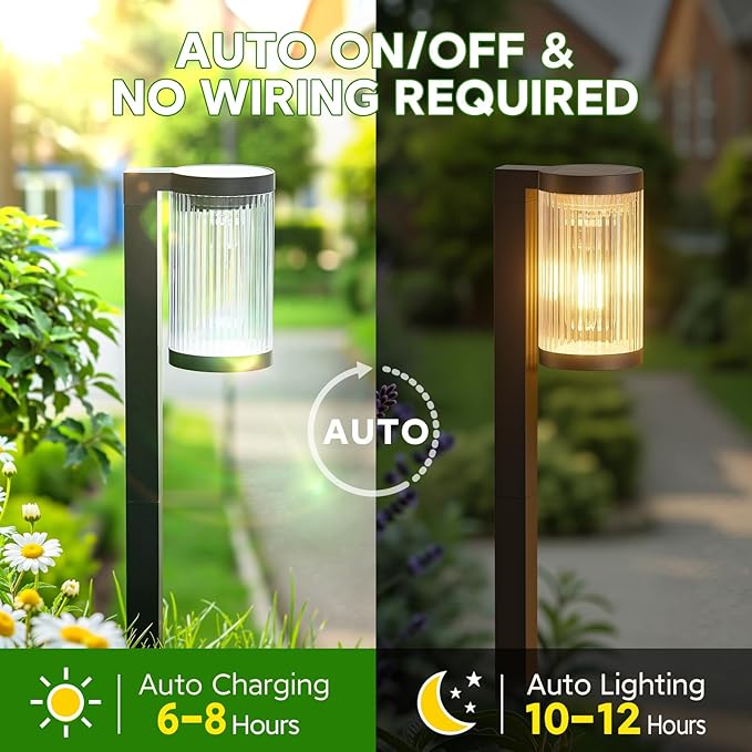 ELECLINK Solar Pathway Lights Outdoor, 6 Pack Upgraded Outdoor Solar Lights for Outside Super Bright Up to 12Hrs, IP65 Waterproof Solar Garden Lights for Yard Path Walkway Decor Landscape Lighting
