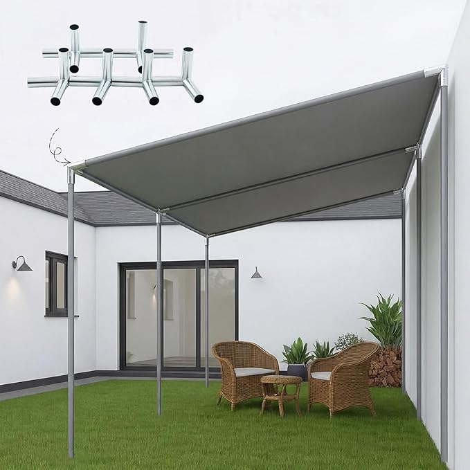 Frienda 6-Leg Lean-to Canopy Fittings for Under 1-3/8" EMT, 6 Pcs Lean to Carport Frame Connectors Kit DIY Project for Slant Roof Carport, Shed, Gazebo, Greenhouse, Shelter Deck, Pipes Not Included