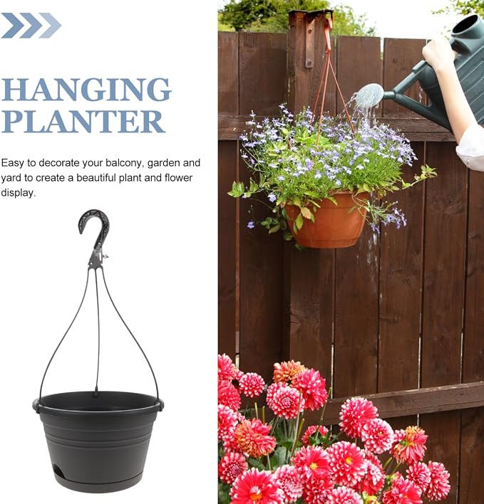 DOITOOL 3pcs Flowerpot Balcony Hanging Planter Hanging Holder Hanging Plant Pot Indoor Yard Garden Hanging Planter Outdoor Planter Pots Orchid Pots with Hook Plastic P518 Lighthouse