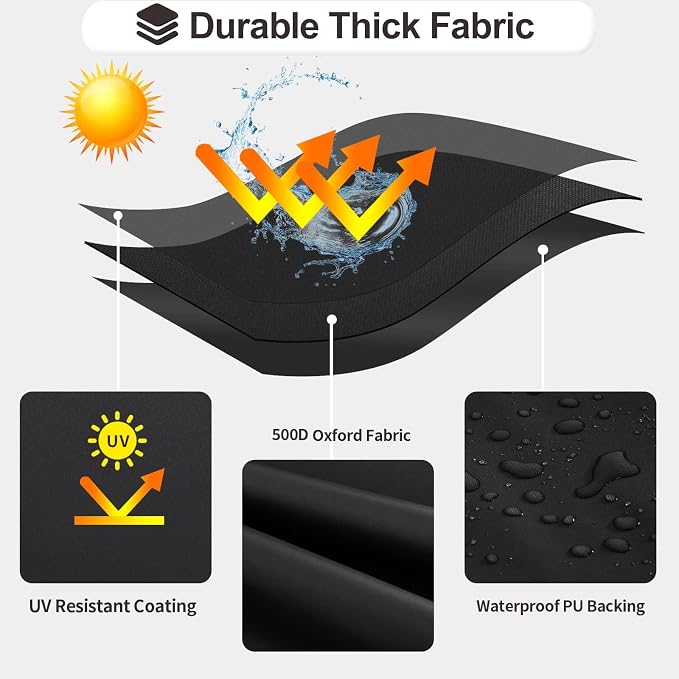 PureFit Outdoor Chaise Lounge Cover, Lounge Chair Covers Waterproof Patio Furniture Lounge Chair Cover, UV Resistant & Weatherproof, 1 Pack, 84"L x 32"W x 32"H Inches, Black