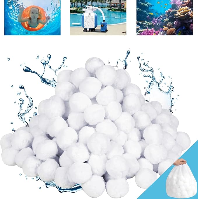 4.6 lbs Pool Filter Balls for Sand Filter Pump, Reusable Efficient Pool Filter Media Balls for Swimming Pool Sand Pump, Replace 150 lbs Pool Filter Sand, Lasts for Several Seasons