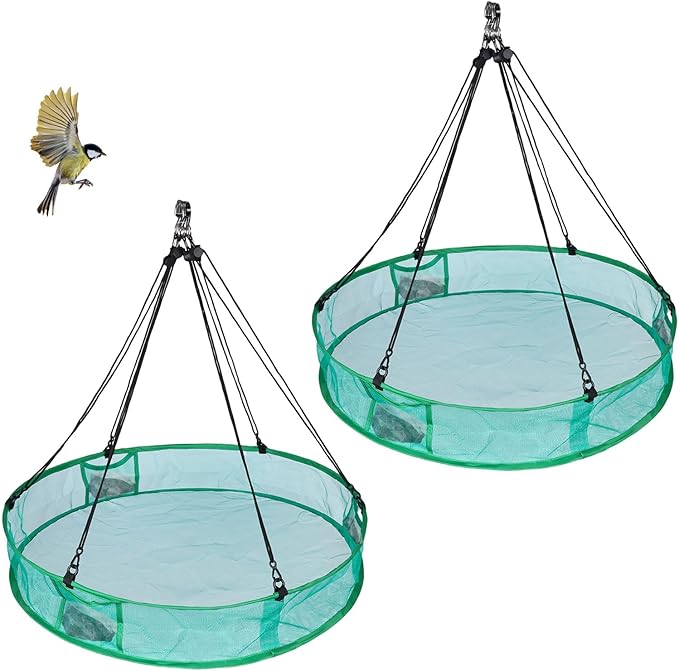 2Pcs Bird Seed Catcher for Outdoor Feeders, Bird Feeder Trays to Catch Seed, Upgraded Version Can Prevent Strong Winds. (20 inches)