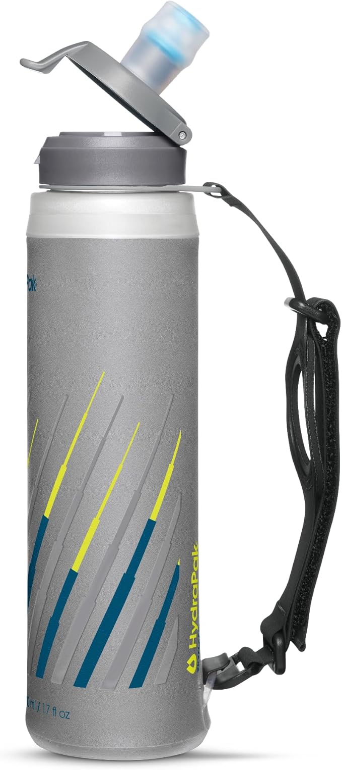 HydraPak SkyFlask Speed - Collapsible Handheld Running Water Bottle (350ml, 500ml, 500ml Insulated) - Adjustable Strap, Lightweight, Spill-Proof Cap | Collapsible, Handheld, Running, Adjustable Strap, Lightweight, Spill-Proof Cap