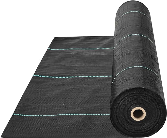 VEVOR Weed Barrier Landscape Fabric, 6*100FT Heavy Duty Garden Weed Fabric, Woven PP Weed Control Fabric, Driveway Fabric, Geotextile Fabric for Landscaping, Ground Cover, Weed Blocker Weed Mat, Black