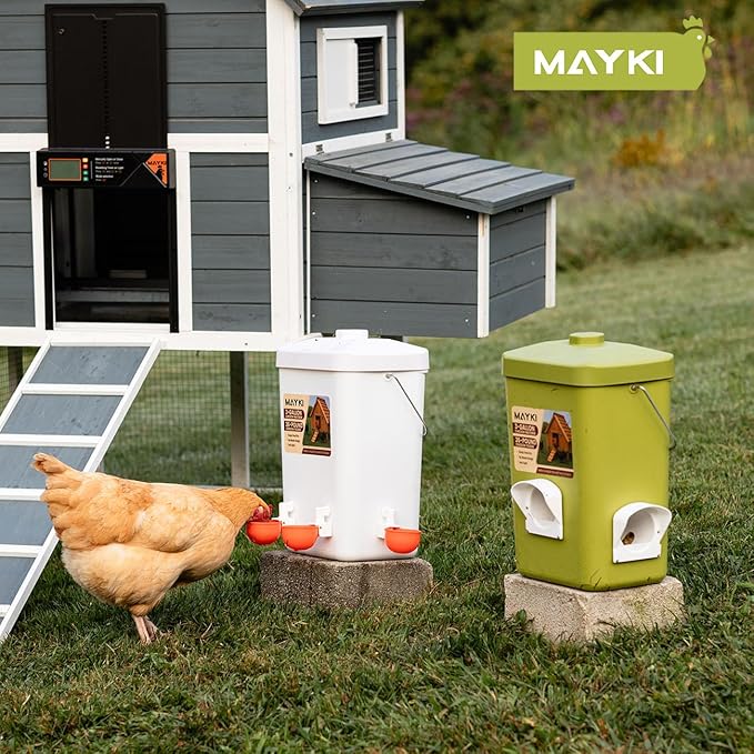 MAYKI Chicken Waterer Cups, 4-Pack Automatic Water Dispenser, No-Leak Poultry Waterer for Coop Buckets & DIY Systems, Large Water Cups for MAYKI Waterer Set, Durable PVC
