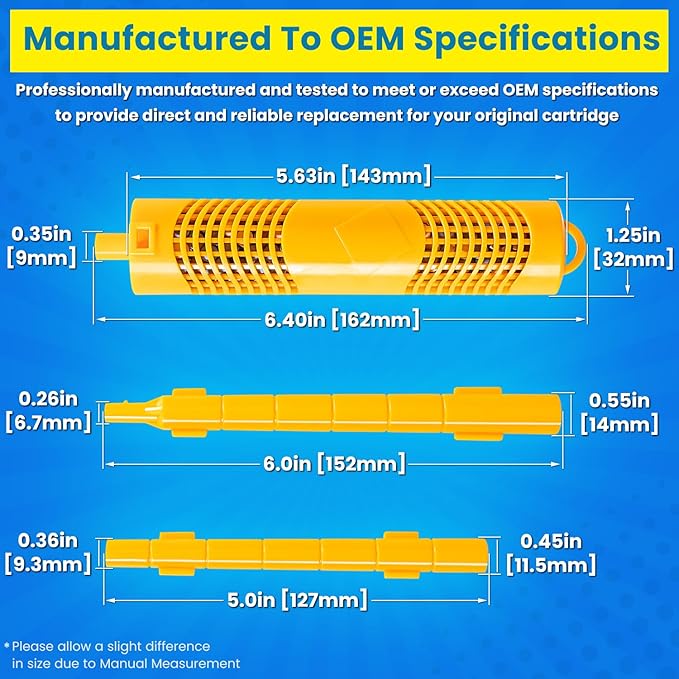 Replacement for Nature2 W20750 Spa Mineral Sticks Hot Tub in-Filter Cartridge Last for 4 Months Universal for Hot Tub Spa Swimming Pool All Spas Flow Rates Up to 1000 Gallons (Yellow 8-Pack)