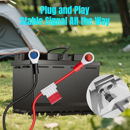 Starlink Mini O Ring Connecters Extension Cable, 18AWG, Starlink Mini Direct Battery Power Cable, Waterproof, Starlink Mini Extension Cord with Fuse Holder, Secure Blade Fuse Protection