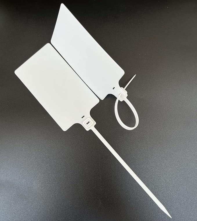 Blank Waterproof Plastic Tags for Labeling Marker Ties Large Tag Fastener Zip Tie Label Security Seal Tags 2.28"×3.94" 200pcs,White
