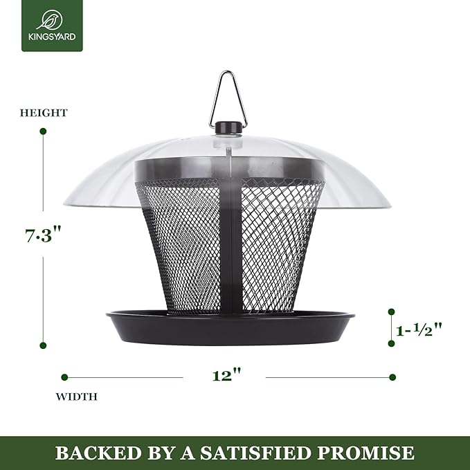 Kingsyard Bird Feeder for Outside Metal Mesh Wild Bird Feeder 2-Pack Heavy Duty Deck Hook