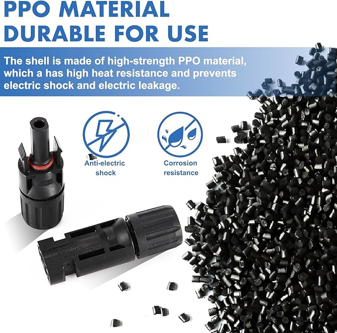 100 PCS Solar Panel Connectors, 50-Pairs+ 2 Spanners Solar Connector IP67 Waterproof 1000V 30A Photovoltaic Connector for Solar Panel System （10AWG）