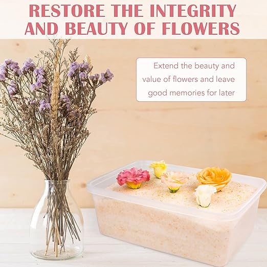 VOISEN Silica Gel Flower Drying,5LBS Flower Drying Silica Gel Crystals,Color Indicating Flower Preservation Kit Contains Flowers Desiccant, Brush, Gloves, Plastic Box