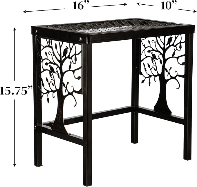 Evergreen Garden Nesting Plant Stands Indoor/Outdoor, Metal Plant Stand for Patio, Porch, Garden, Corner Plant Stands for Indoor Plants (Tree of Life, Set of 2)