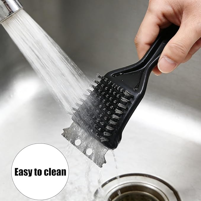 Grill Brush with Scraper, Metal Wire Grill Cleaning Brush, Heavy Duty Barbecue Grill Brush for Outdoor Grill Grate Cleaning (Simple Style)