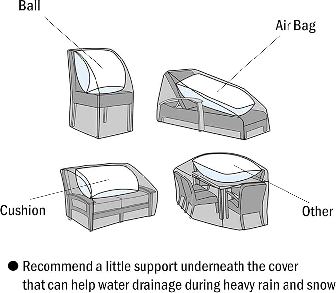 F&J Outdoors Patio Furniture Cover, Waterproof UV Resistant for Table & Chairs Set, 86"Wx44"Dx27.5"H