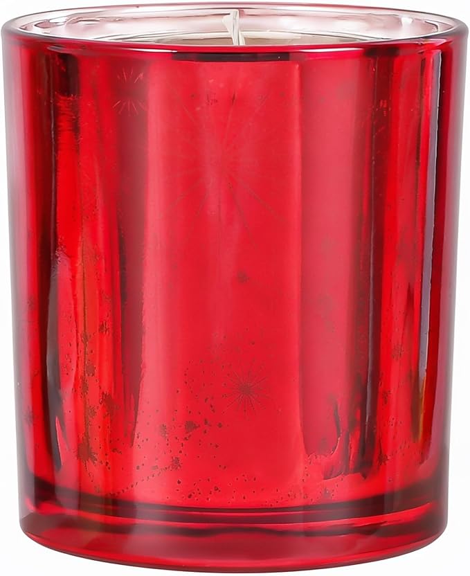 Viyffo 12oz Heat-Activated LED Light Up Scented Candle - Lavender & Eucalyptus, Non Toxic Soy Candle, Decorative Red Jar, Night Light Candle for Bedroom, Bathroom & Living Room, Novelty Gift